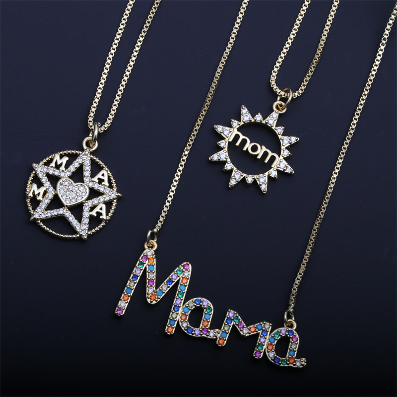 Mom Mother's Day Jewelry Oil Drip Star Mama Pendant Necklace Manufacturer