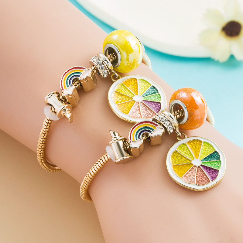 Creative Lemon Rainbow Dora Alloy Bracelet Diy Bracelet Manufacturer