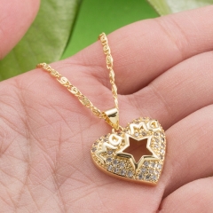 Love Micro-set Mama Pendant  Selling Copper Plated 18k Gold Hollow Necklace Manufacturer