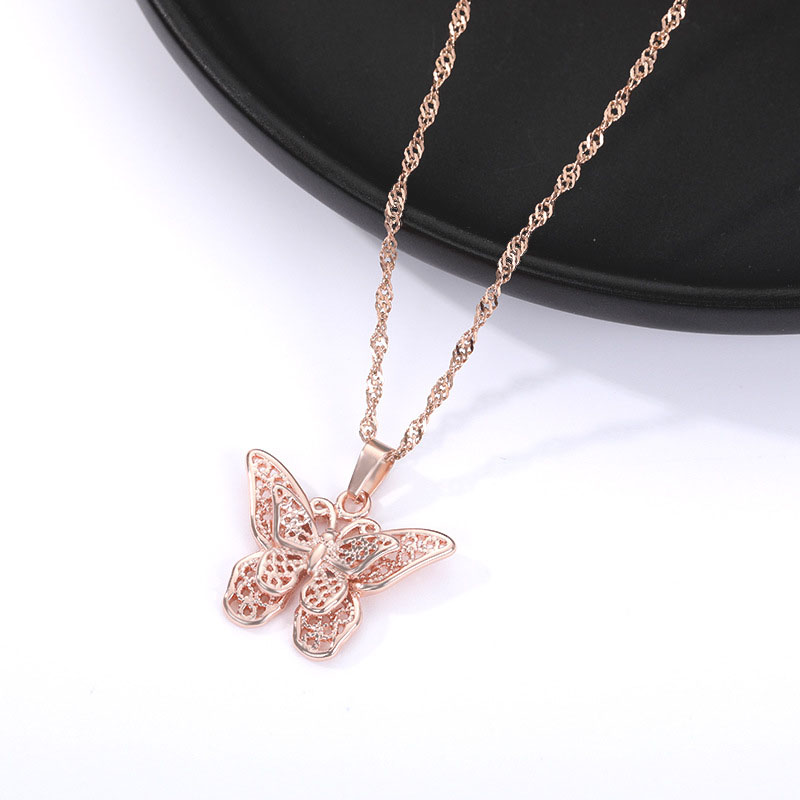 Butterfly Water Wave Chain Stainless Steel Hollow Necklace Manufacturer
