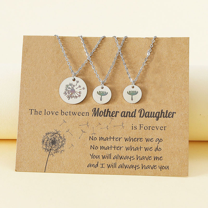 Stainless Steel Dandelion Mother-daughter Necklace Parent-child Necklace Set Of 4 Distributor