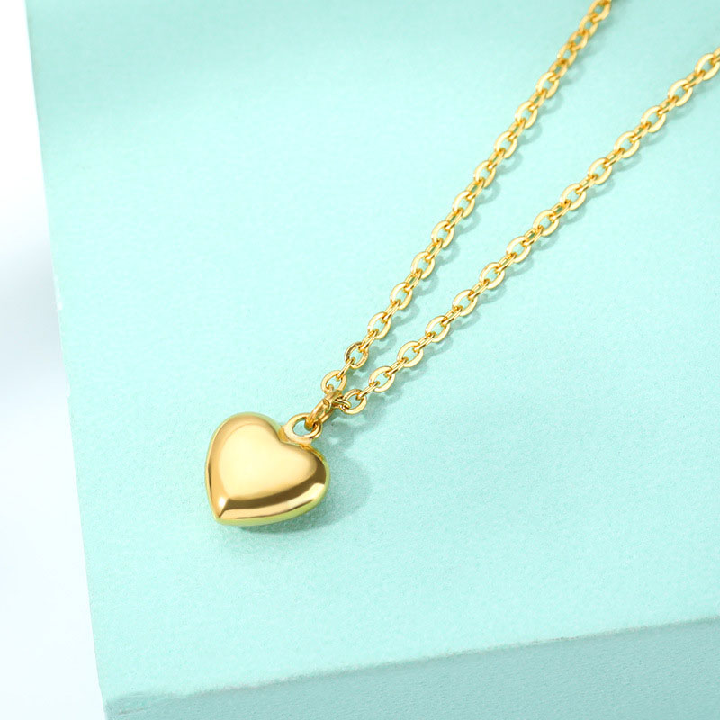 Fashion Stainless Steel Collarbone Chain Peach Heart Necklace Manufacturer