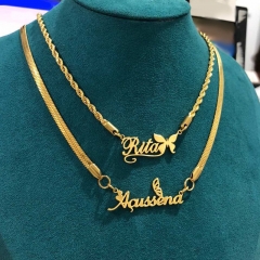 English Name Combination Stainless Steel Necklace Twist Chain Snake Bone Chain Manufacturer