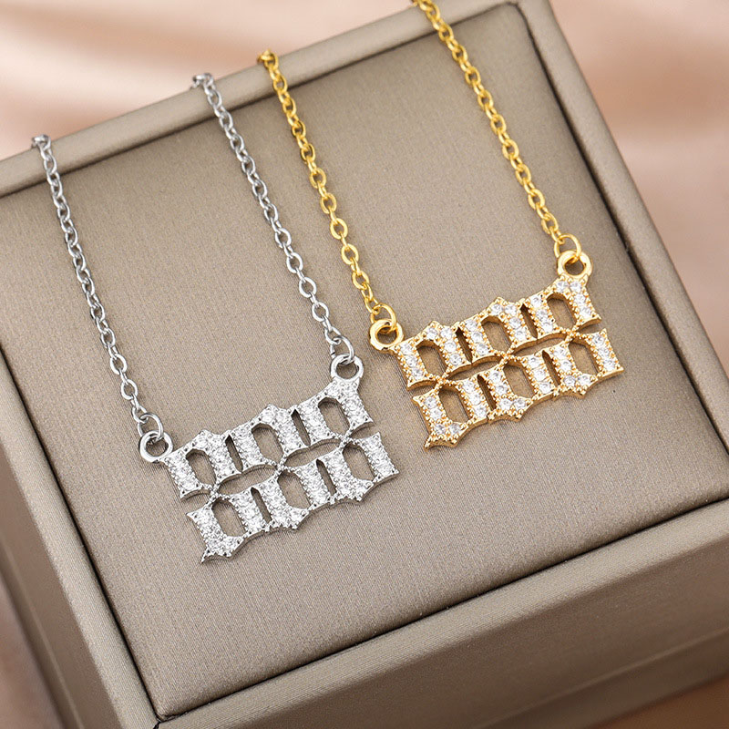 Digital Angel 111-999 Zirconia Couple Old English Necklace Manufacturer