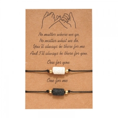 Wholesale Creative Jewelry Wax Wire Braided Bracelet Volcanic Stone Card Bracelet