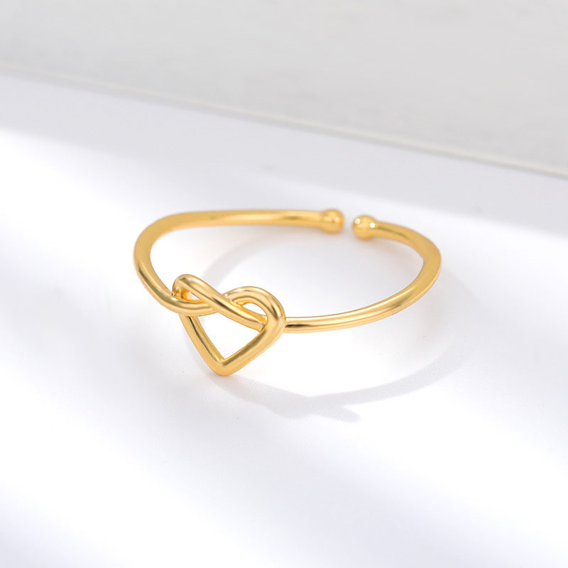 Stainless Steel Fine Gold Plated Heart Opening Adjustable Ring Manufacturer