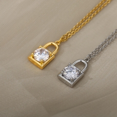 Fashion Personality Lock-shaped Diamond 18k Pendant Necklace Manufacturer