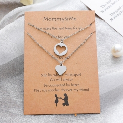 Wholesale Heart-shaped Card Necklace Fashion Peach Heart Sweater Chain 2 Sets