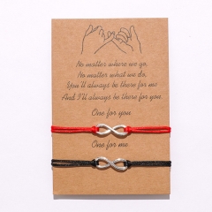 Wholesale Best Friend Simple 8-letter Alloy Hand-woven Bracelets Set Of 3