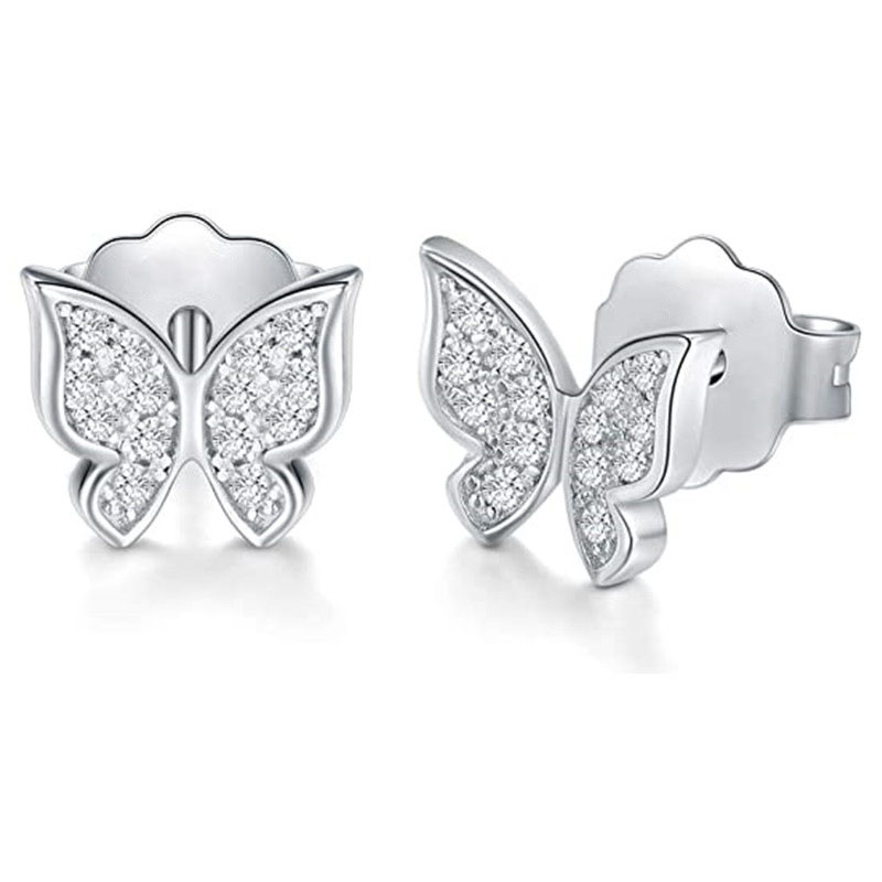 Diamond-set Ladies Butterfly Earrings Small Fresh Supplier