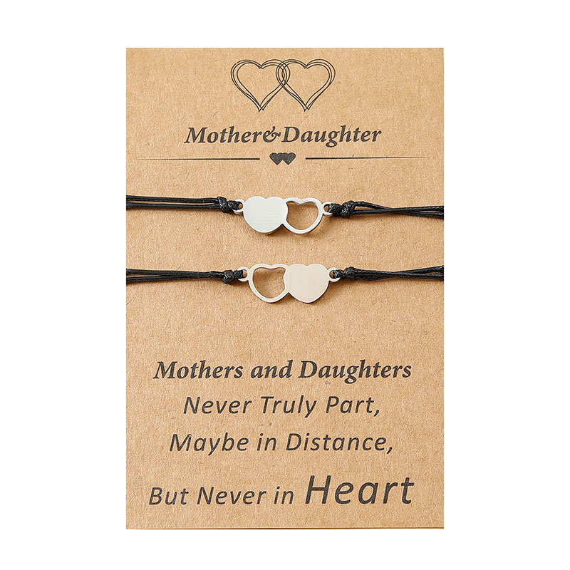 Wholesale Card Bracelet Heart-shaped Stainless Steel Hand-woven Bracelet