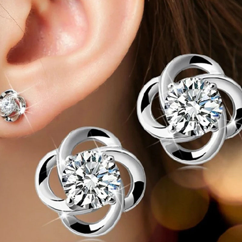 Wholesale Jewelry Hollow Flower-shaped Earrings Ms. Round Face Thin Earrings