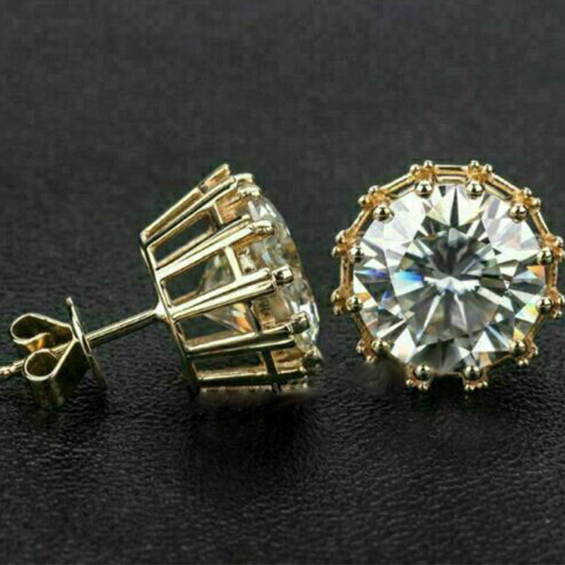 Wholesale Jewelry Korean Version Of The Single Diamond Couple Earrings Small Jewelry  Small Cozy Earrings