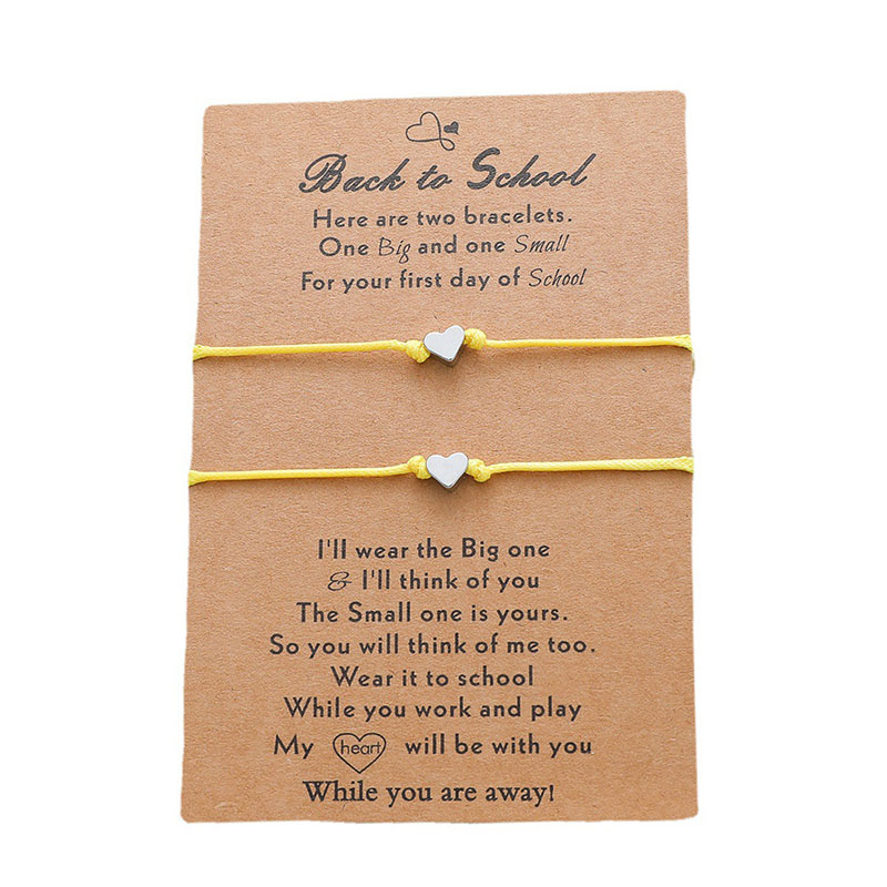 Wholesale Love Braided Bracelets Back To School Card Bracelet 2-piece Set