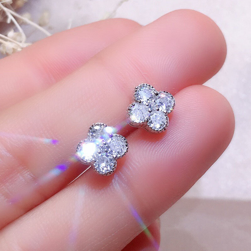 Wholesale Jewelry Light Luxury Full Of Diamonds Temperament Earrings Female Simple Niche Design Earrings