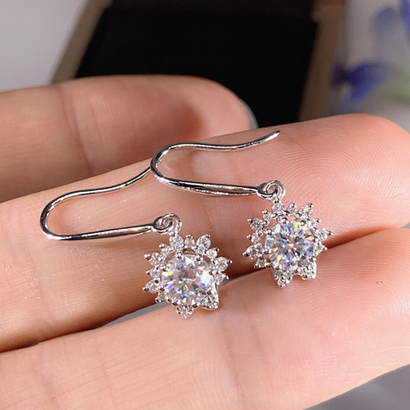 Wholesale Jewelry Summer Sweet Flower Dangling Earrings Simple Temperament Earrings