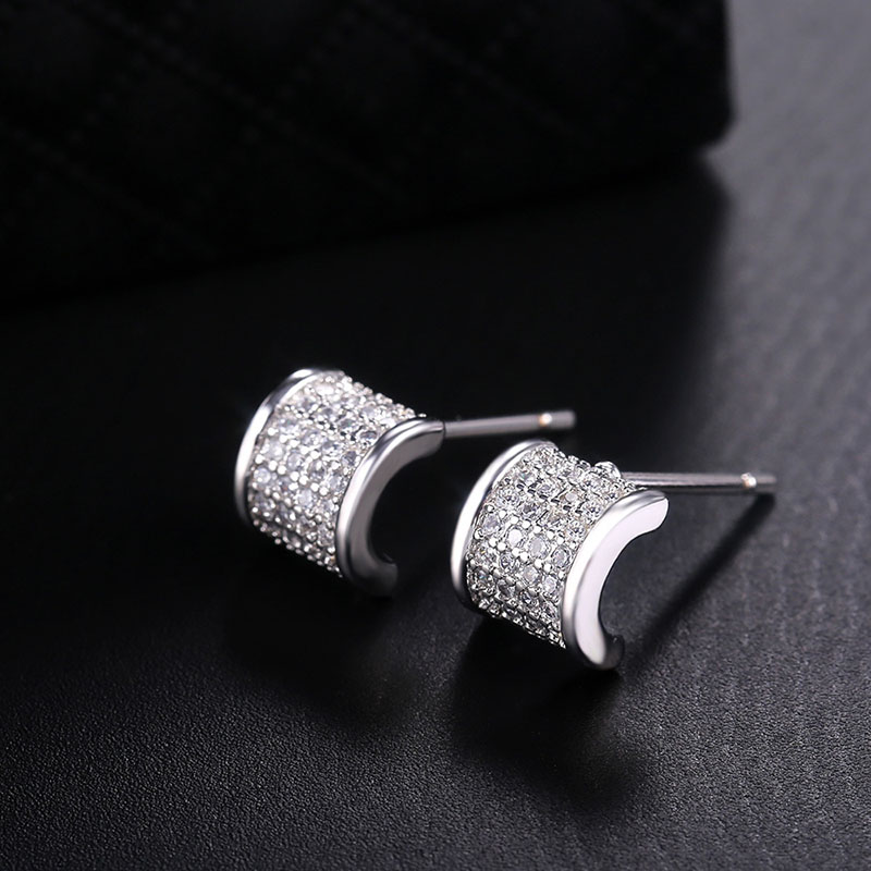 Creative Fashion Arc Full Of Diamonds Earrings For Women Distributor