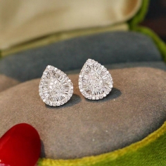 Wholesale Jewelry Shiny Pear-shaped Teardrop Zircon Earrings For Women