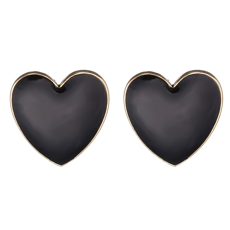 Fashion Exaggerated Alloy Drip Rubber Love-shaped Earrings Distributor