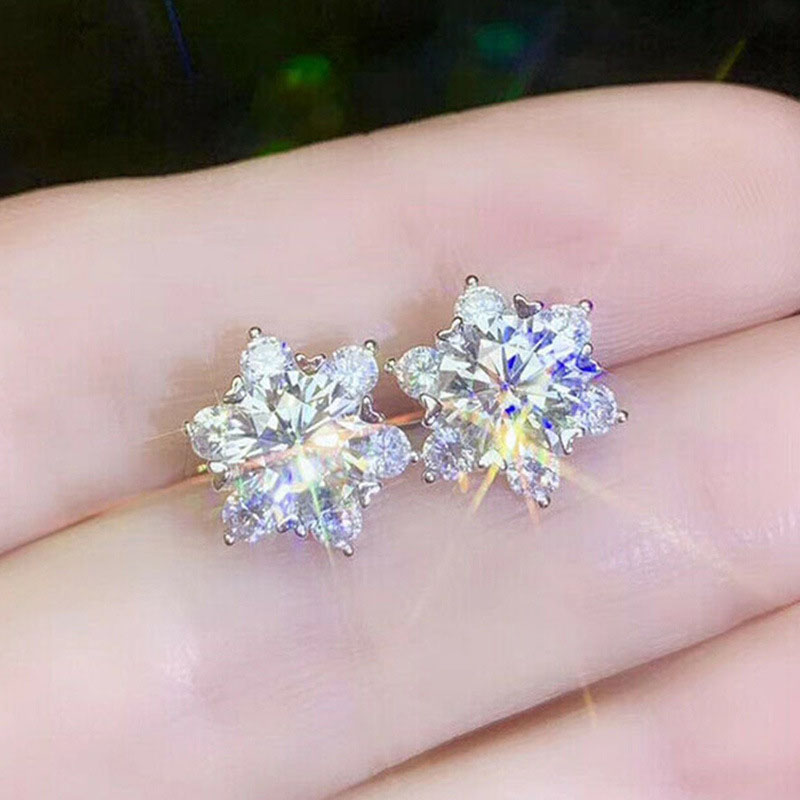 Wholesale Jewelry Small Fresh Crystal Flower Earrings For Women