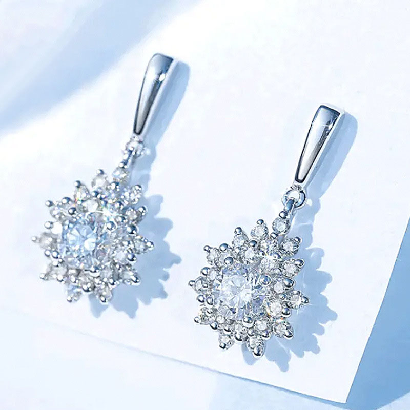 Wholesale Jewelry Korean Version Of The Fashion Sun Flower Zircon Earrings