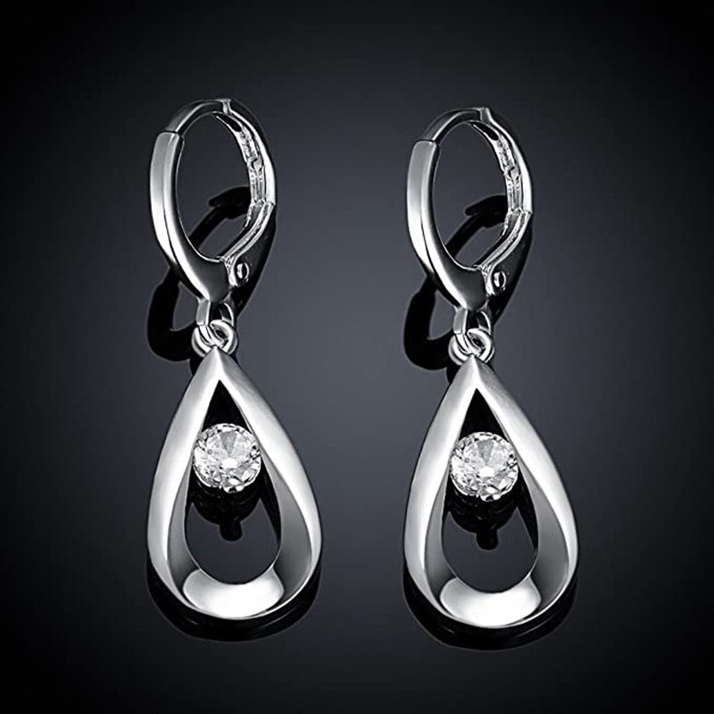 Wholesale Jewelry Fashion Drop Zirconia Stud Earrings Female