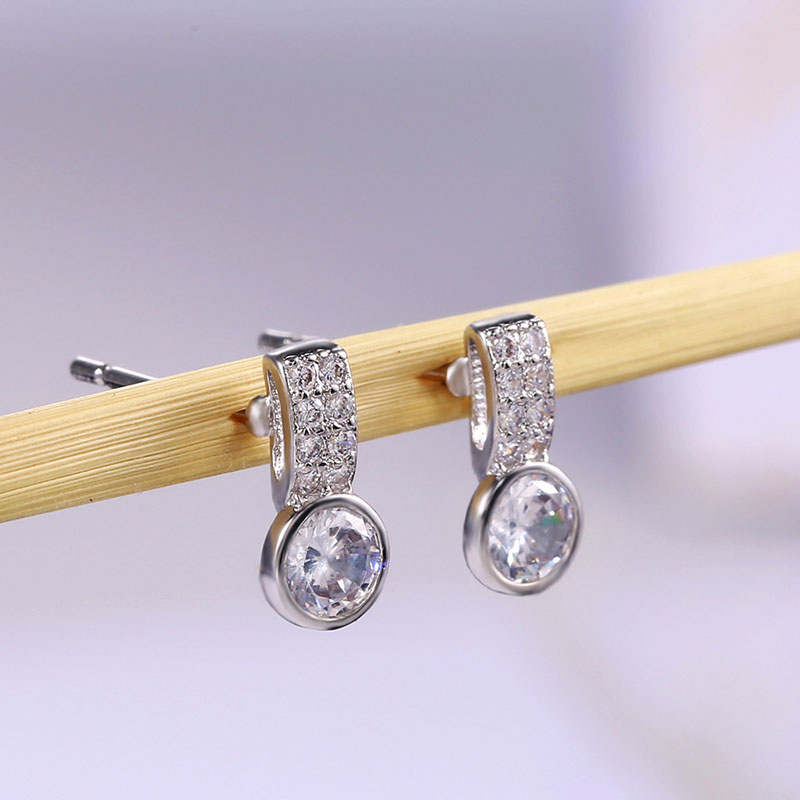 Super Flash Eight Hearts And Eight Arrows Double Row Zirconia Diamond Earrings Earrings Distributor