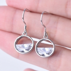 Wholesale Jewelry Half-circle Drop Earrings Sweet Earrings Small Fresh Zirconia