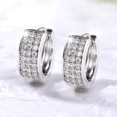Wholesale Jewelry Delicate Sparkling Zirconia Couple Earrings Simple Fashion Round Earrings