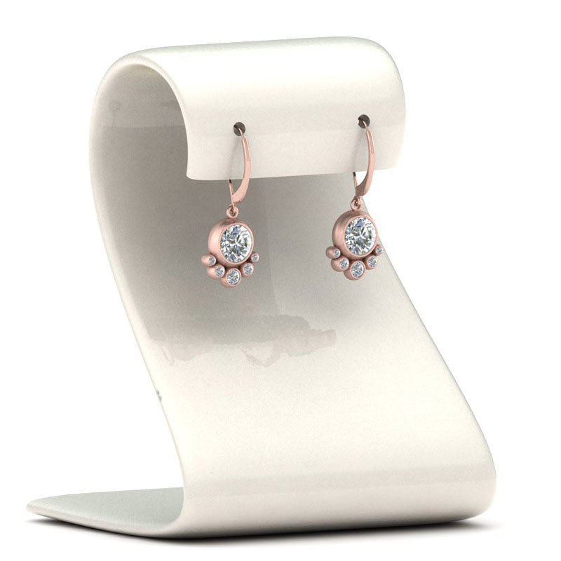 Rose Gold Geometric Round Diamond Earrings Simple Earrings Distributor