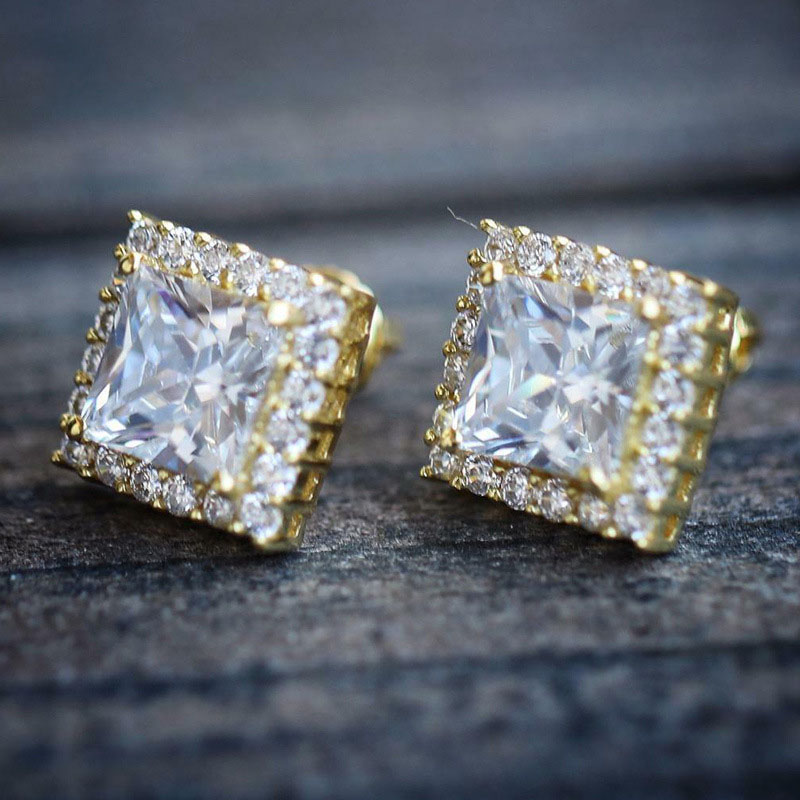 Wholesale Jewelry Classic Matching Ladies Square Earrings Fashion Exquisite Zirconia