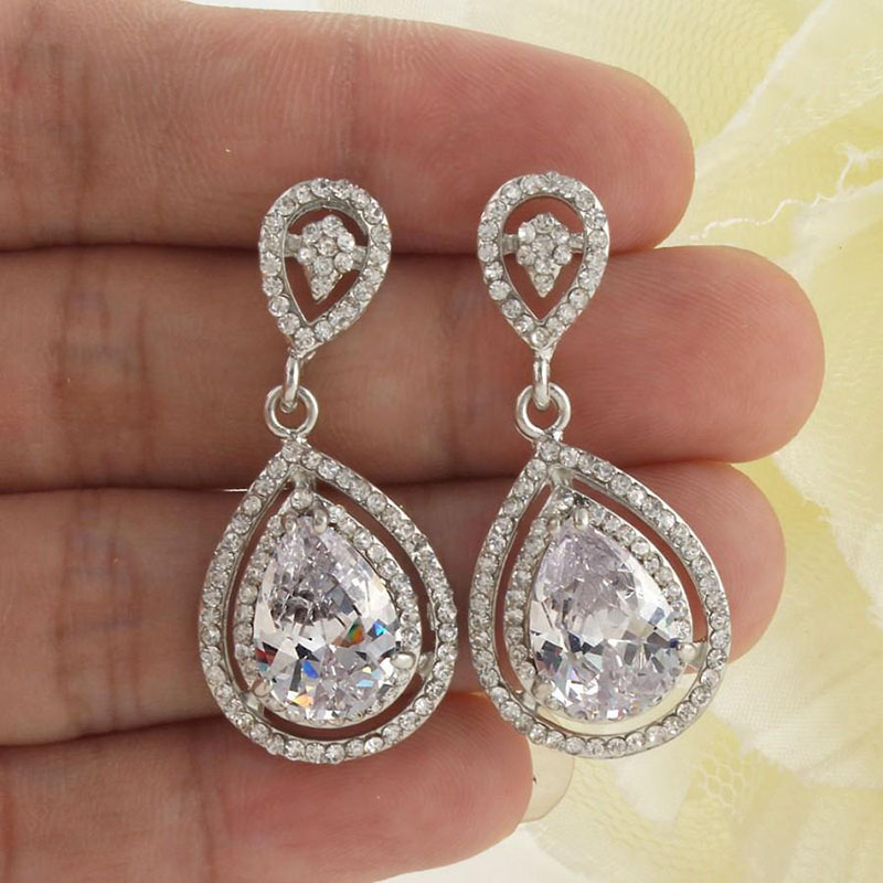 Wholesale Jewelry Exquisite Fashion Water Drop Women's Earrings Alloy Earrings