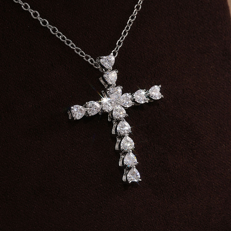 Creative Cross With Zirconia Necklace Distributor