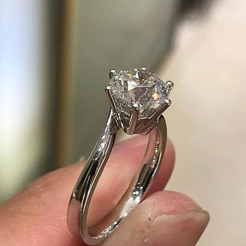 Six Claws With Zircon Proposal Engagement Ring Supplier