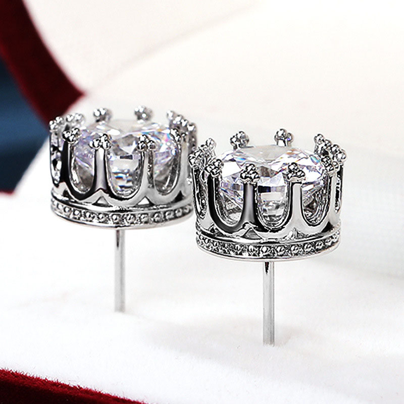Wholesale Jewelry Round Crown Earrings For Women Copper With Zirconia Vintage Earrings