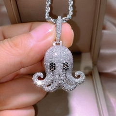 Fashion Hip Hop Octopus Pendant Full Of Diamonds Zircon Hiphop Necklace Distributor