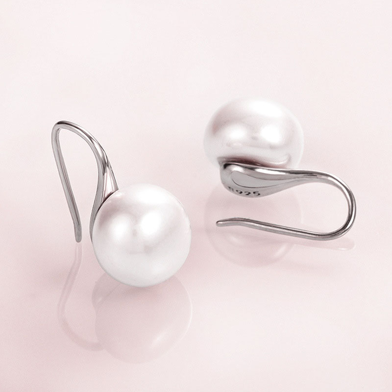 Wholesale Jewelry Simple Artificial Large Pearl Ladies Earrings Fashion