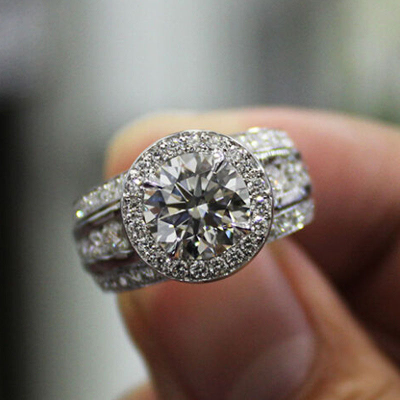 Wholesale Jewelry Round Diamond Zircon Wedding Ring