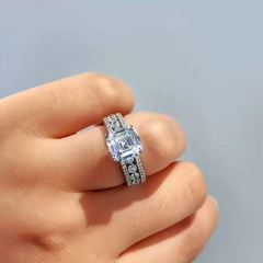 Fashion Simulation Diamond Ring Set With Super Flash Zirconia Ring Supplier