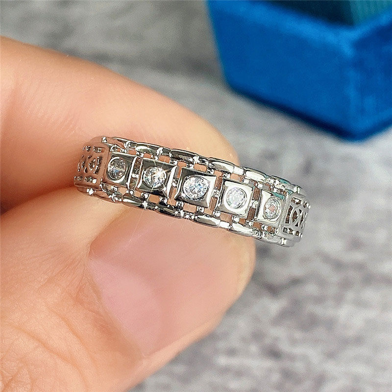 Light Luxury Zircon Ring Simple Geometry Supplier