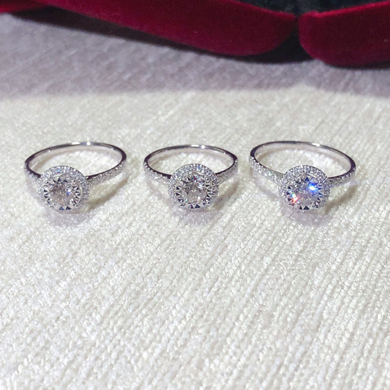 Temperament Round Diamond Four Claw Zircon Ring Supplier