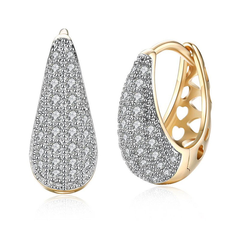 Wholesale Jewelry Fashion Color Separation U-shaped Earrings Buckle Female Zircon Earrings