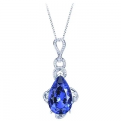Classic Blue Zircon Necklace With Water Drops Distributor