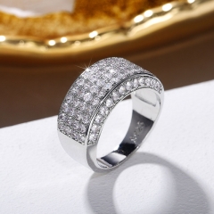 Wholesale Jewelry Luxurious Half Circle Full Diamond Zirconia Ring