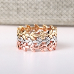 Wholesale Jewelry Fashion Rose Gold Tree And Vine Leaf Ring Stacked