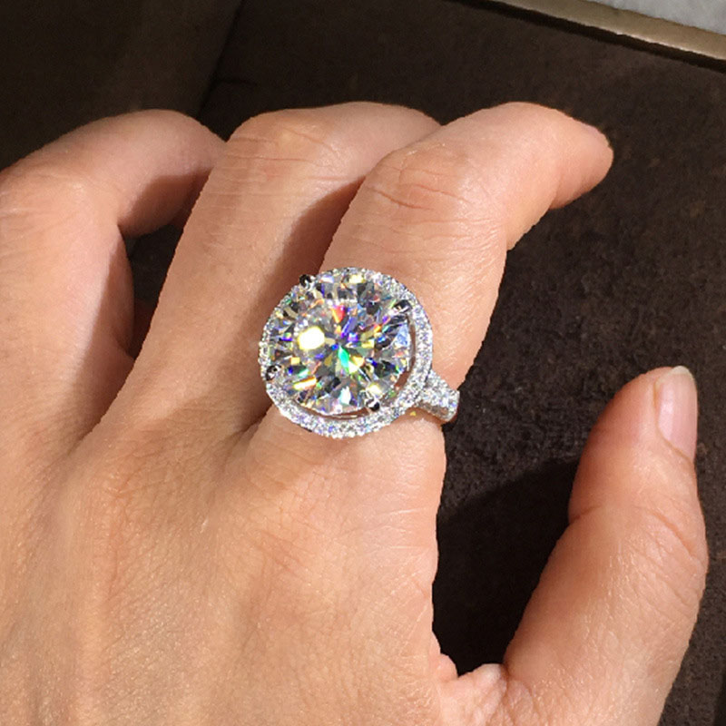 Wholesale Jewelry Wedding Ring Full Diamond Zirconia White Gold Ring