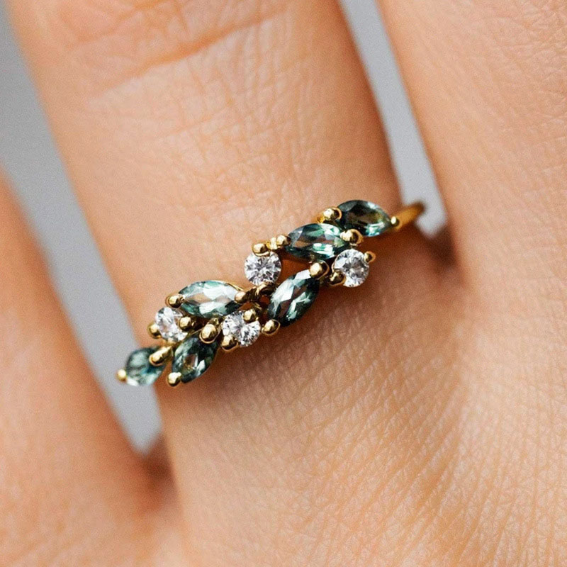 Wholesale Jewelry Simple Small Fresh Geometric Leaf Ring