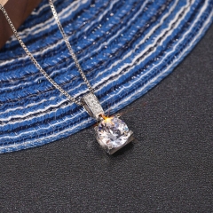 Micro-set Bull Head Solitaire Pendant Necklace Simulated Diamond Clavicle Chain Supplier