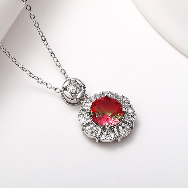 Wholesale Jewelry Colorful Zircon Necklace With Gradient Color