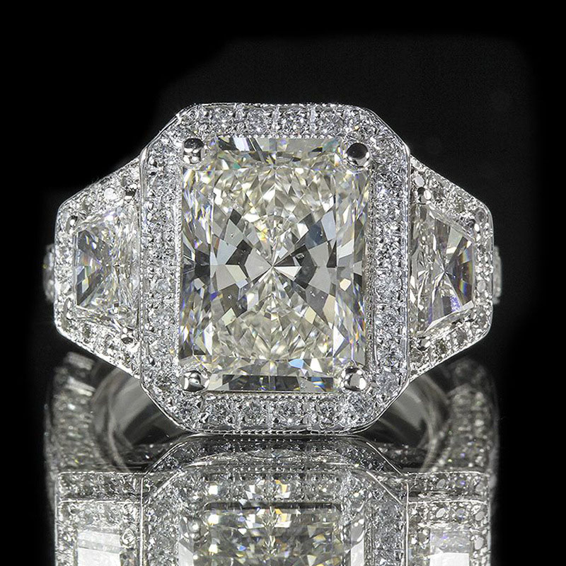 Wholesale Jewelry Vintage Sparkling Diamond Square Ring